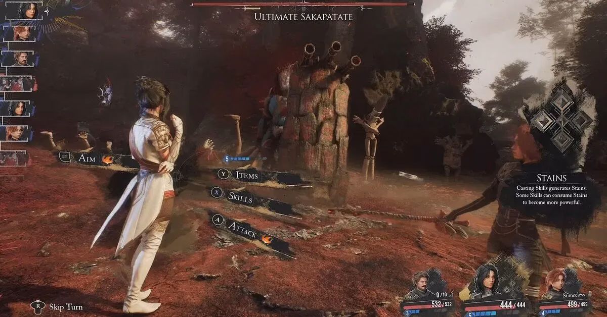 The game's innovative turn-based combat system