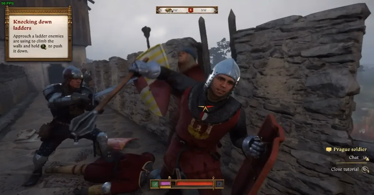 Henry exploring the detailed medieval landscape