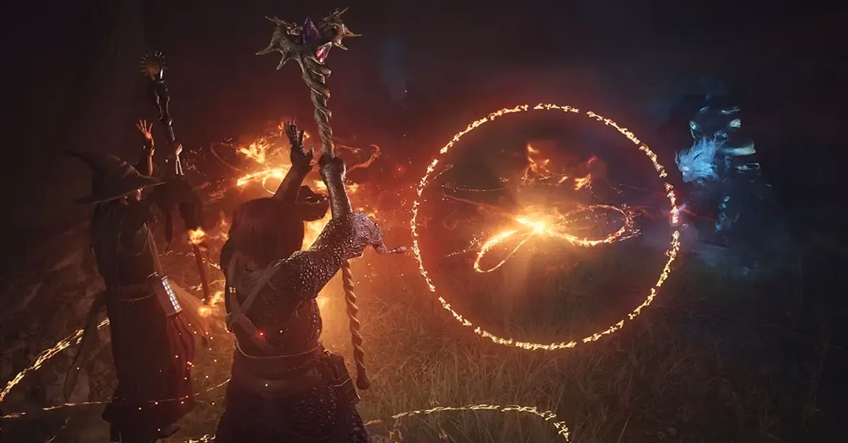Dynamic combat scene from Dragon's Dogma 2