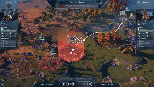 Screenshot from ENDLESS Legend 2 showing a tactical battle scene with units, terrain details, and combat interface elements.