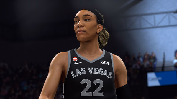 A screenshot from NBA 2K27 showing a player in a black Las Vegas jersey with the number 22, standing on the court.